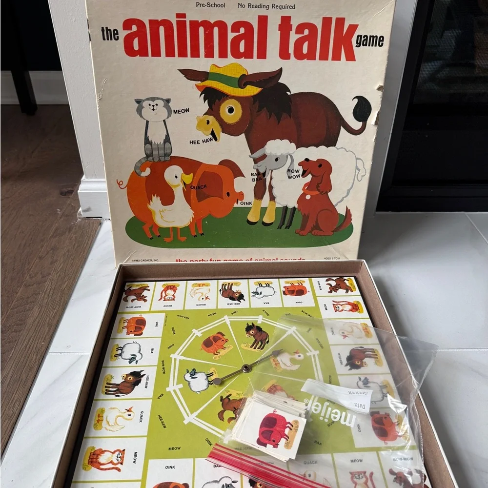 Vintage Cadaco Animal Talk Board Game 1982 Complete Preschool - Picture 2 of 4